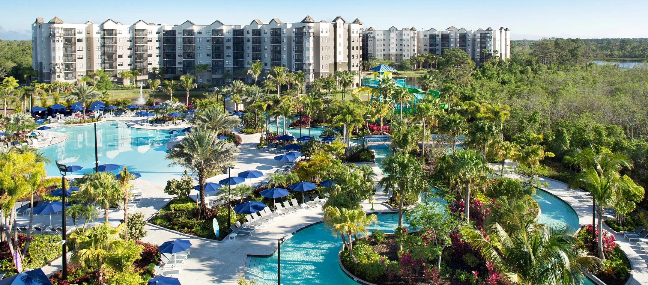 aerial view of The Grove Resort & Water Park Orlando