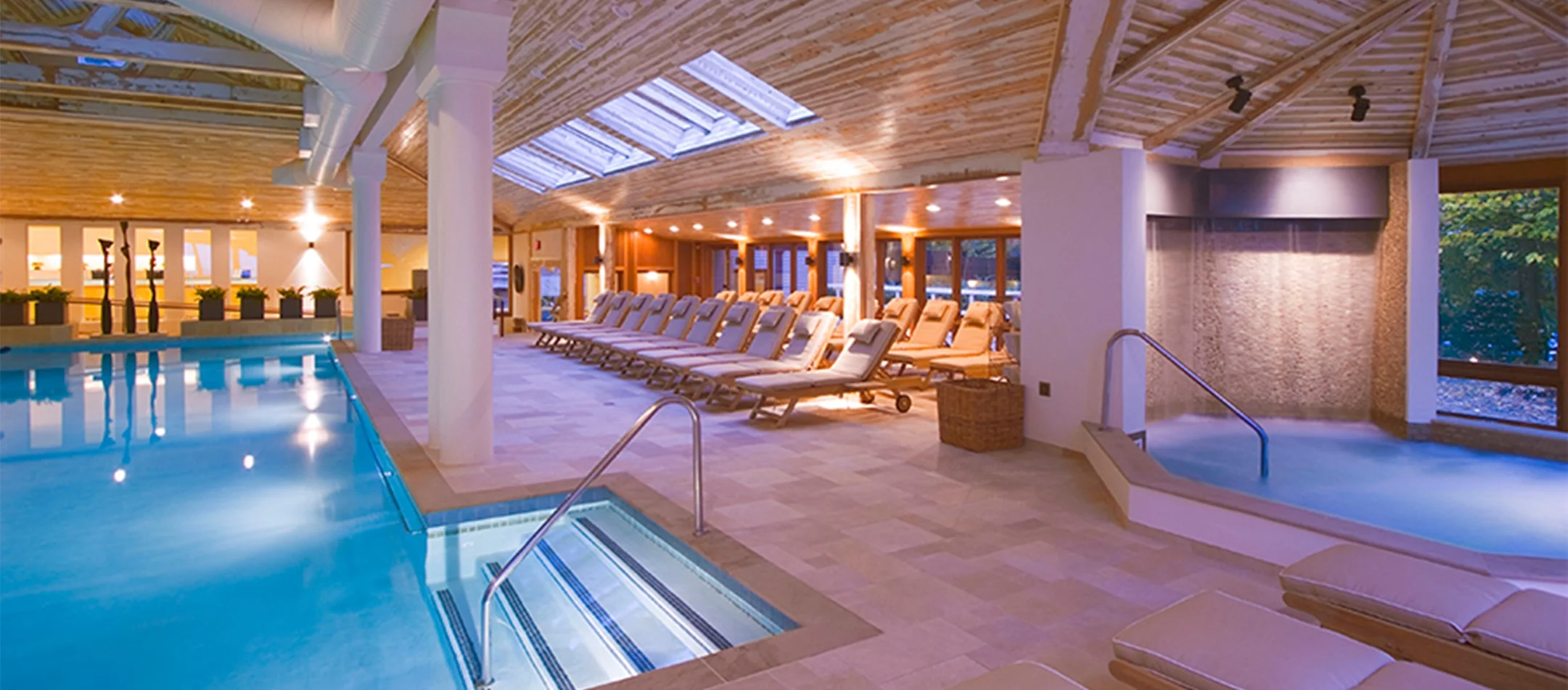 indoor pool at Topnotch Resort Stowe