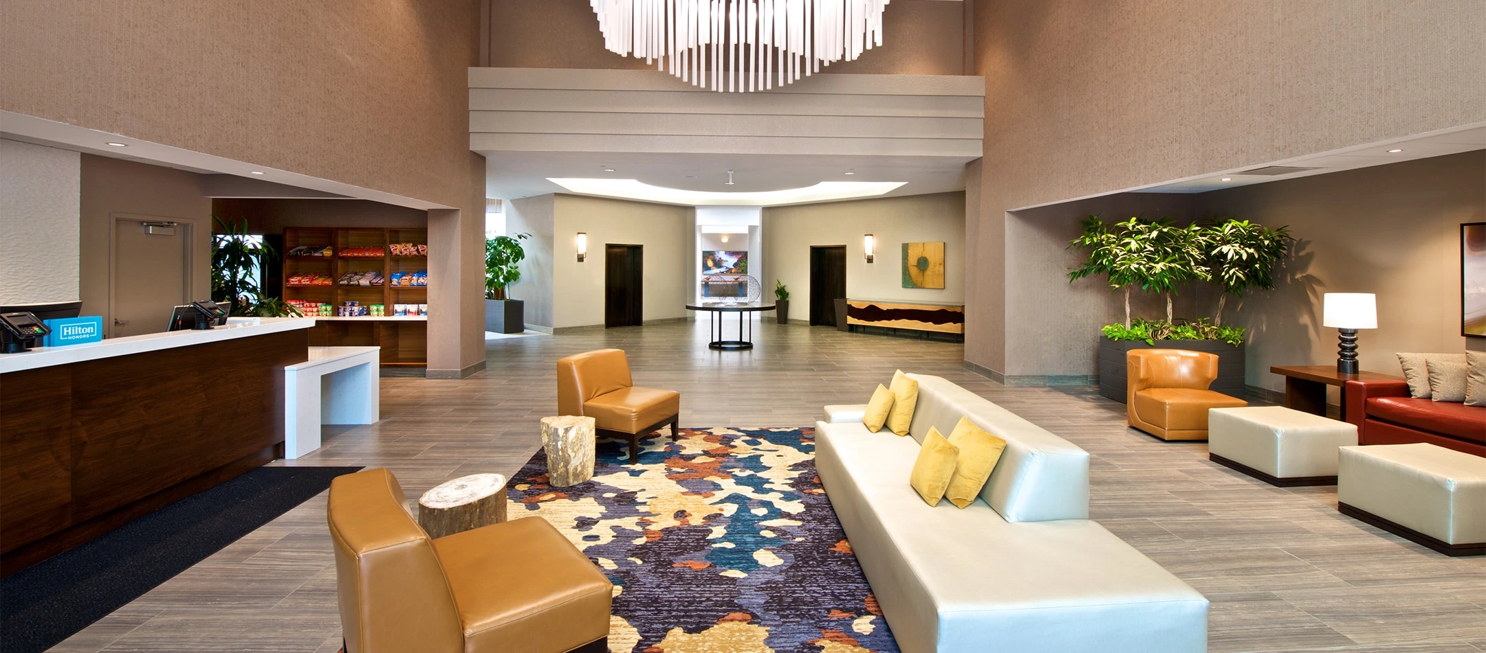 lobby inside of Embassy Suites by Hilton Seattle North Lynnwood