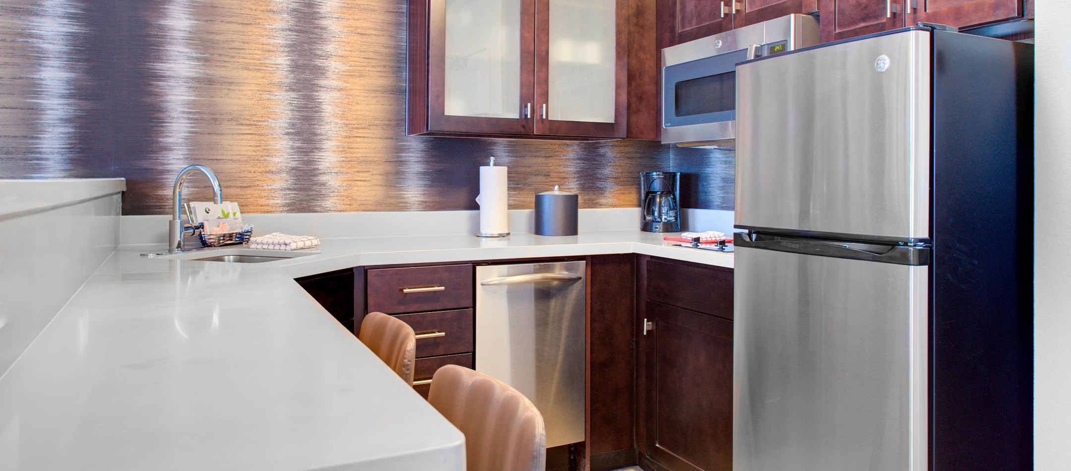 close-up of kitchen inside Residence Inn by Marriott Broomfield Interlocken suite