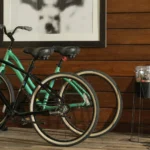 bikes parked by a pet treat station at a Broomfield, CO hotel