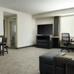 A suite living area at a Broomfield, CO hotel