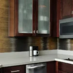 A kitchenette with a stainless steel fridge at a Broomfield, CO hotel