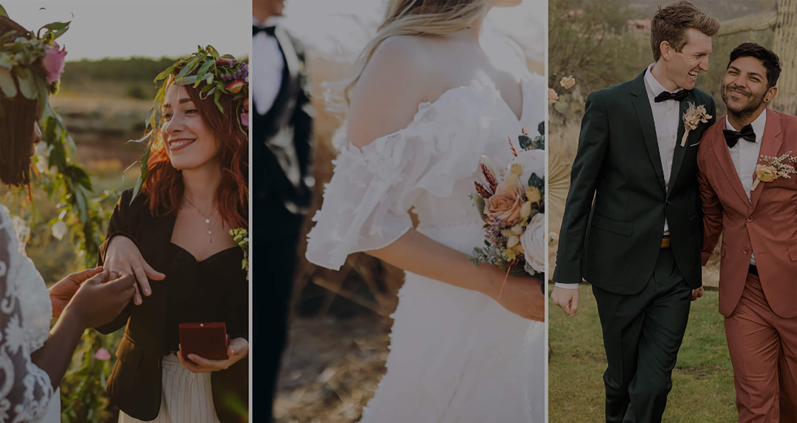 composite image of weddings