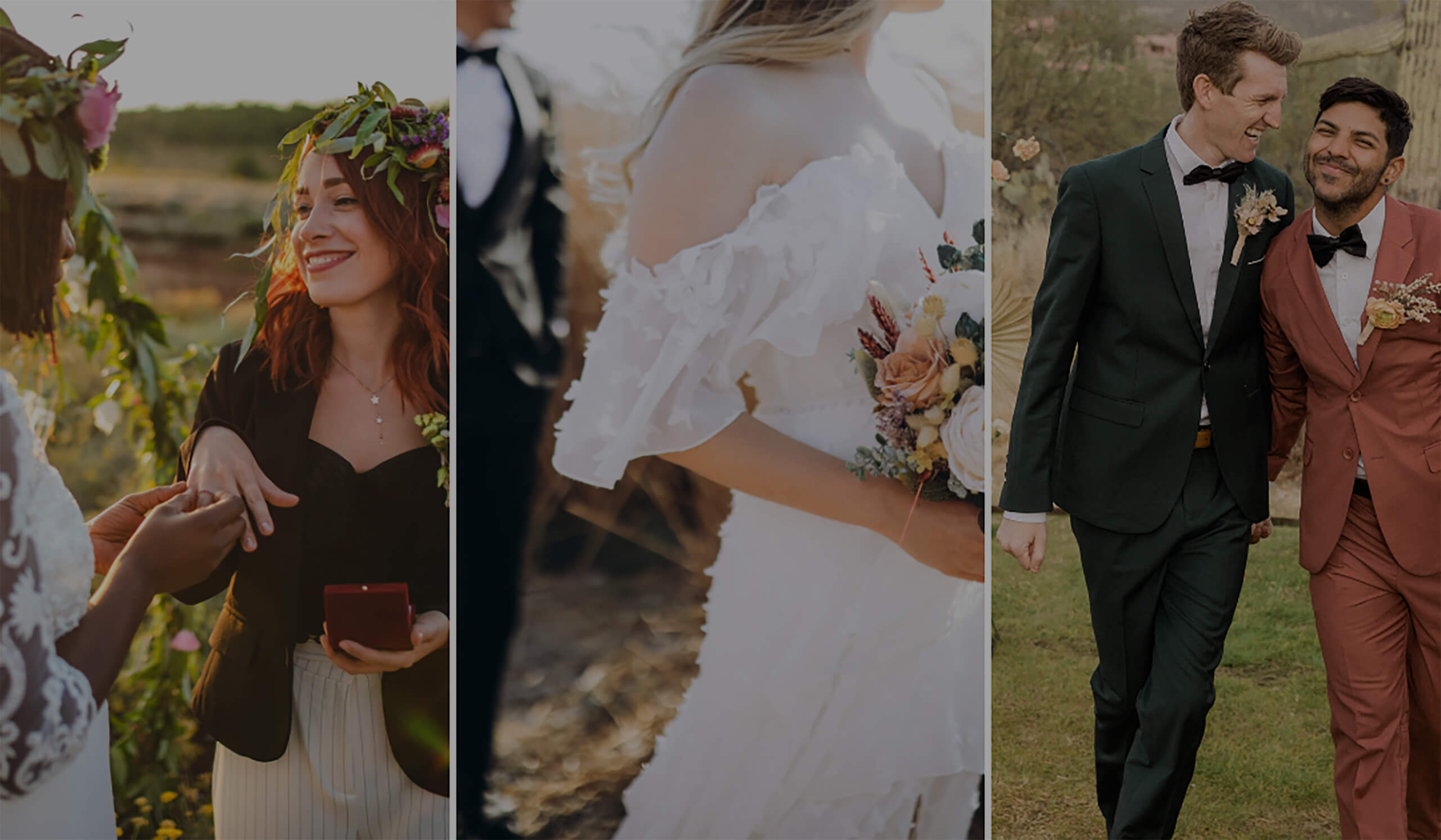 composite image of weddings