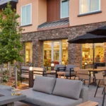 A patio at Hotel Trio Healdsburg