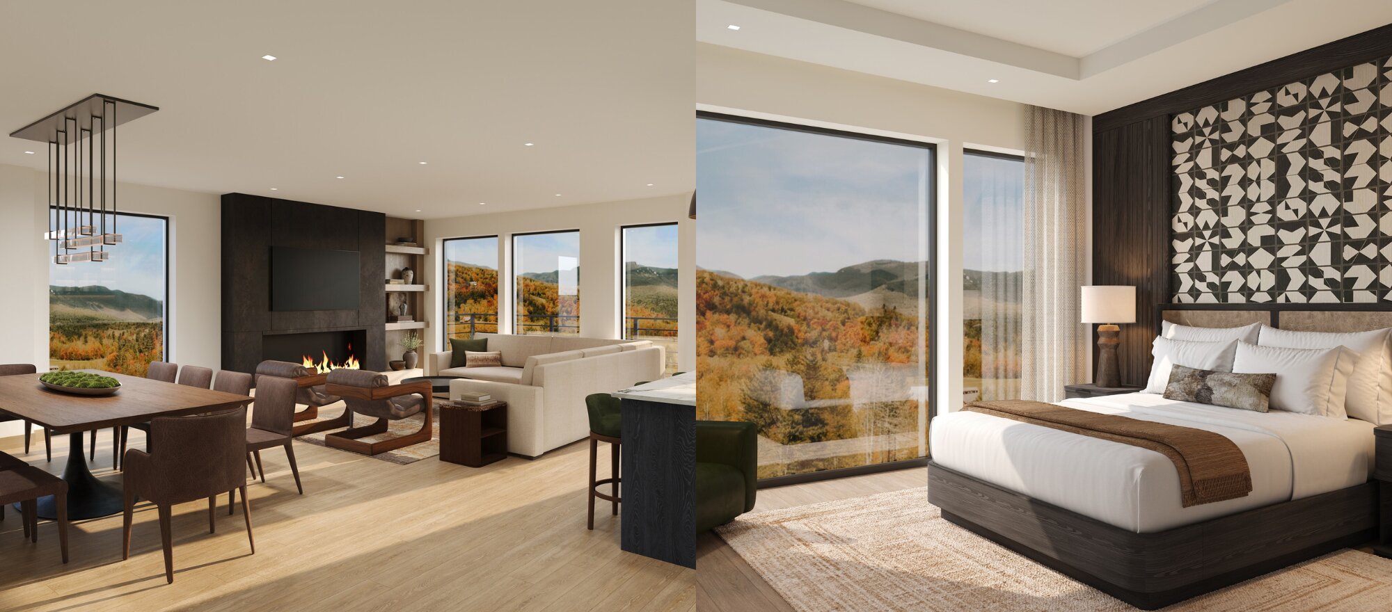 Interior view of new residences at Topnotch Resort