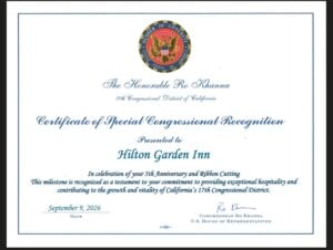 Congressional recognition certificate