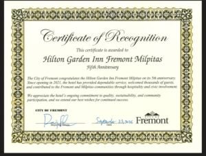 Five-year recognition certificate