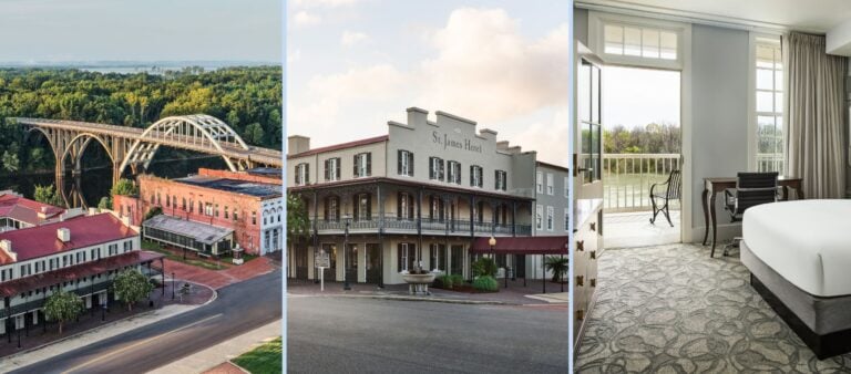 A photo collage of the St. James Hotel