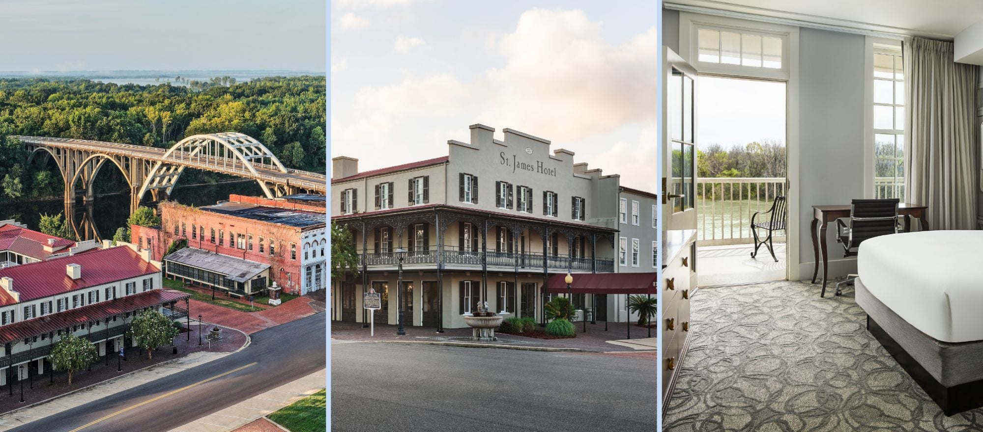A photo collage of the St. James Hotel